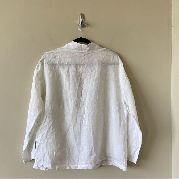 Nwt-viola Borghi Prue Linen Double Pocket Lightweight Open Jacket (Small) - Picture 4 of 9